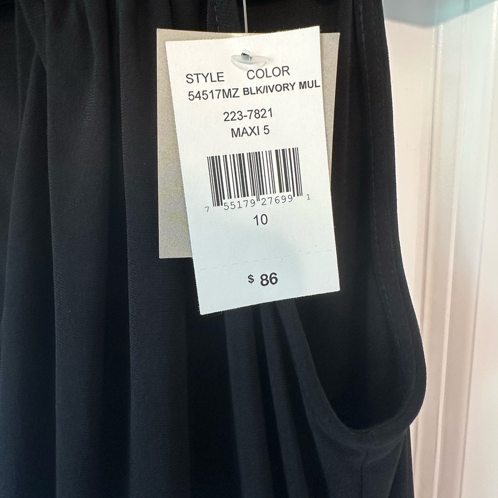 Danny & Nicole Black Maxi Dress with Halter top and Flowy Skirt Size 10 - Picture 6 of 7